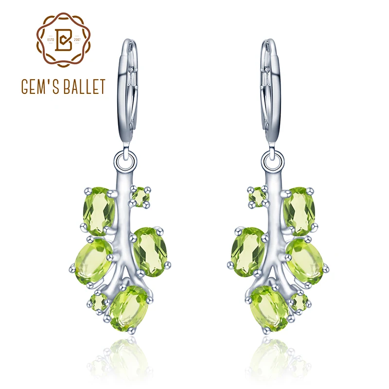 Женские серьги капельки GEM'S BALLET из стерлингового серебра 925 пробы с натуральным