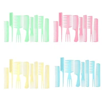 8pcs hair comb set plastic colorful various comb for barber shop professional hair comb set salon hairbrush comb