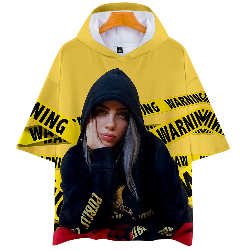Хит продаж Billie Eilish 3D толстовки 2019 женская модная летняя футболка дышащая белая с
