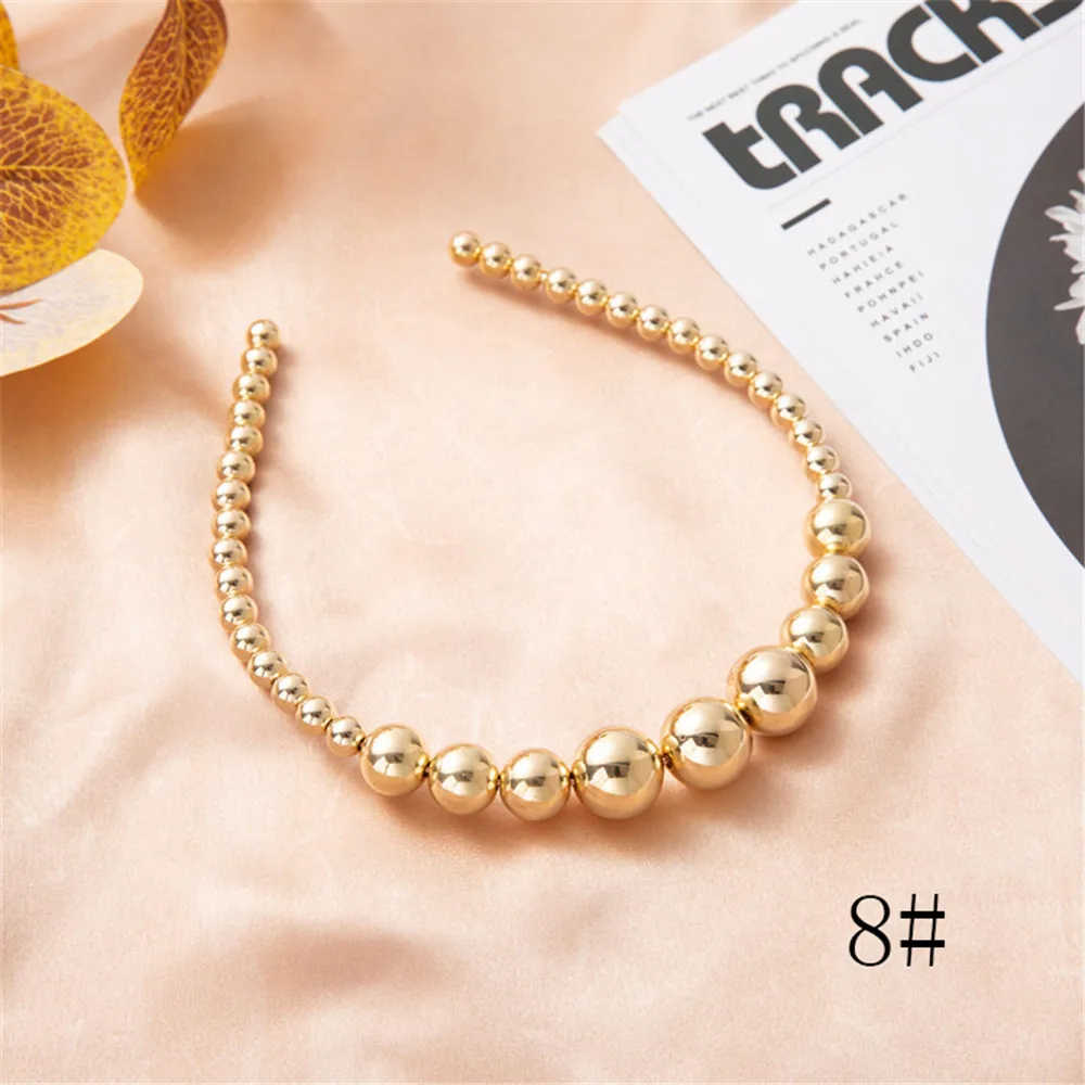 

12 Style Simulation Pearl Hair Hoops Women Hairbands Korean Handmade Bow Flower Headband Wedding Ornaments Big Pearls Headbands