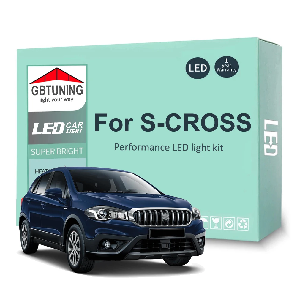 10Pcs LED Interior Light Bulb Kit For Suzuki SX4 S-CROSS 2013 2014 2015 2016 2017 2018 2019 2020 2021 Car LED Dome Lamp Canbus