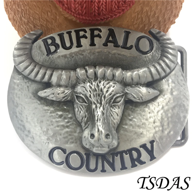 Пряжка для ремня American Buffalo 81*65 мм с серебристой отделкой мужские винтажные