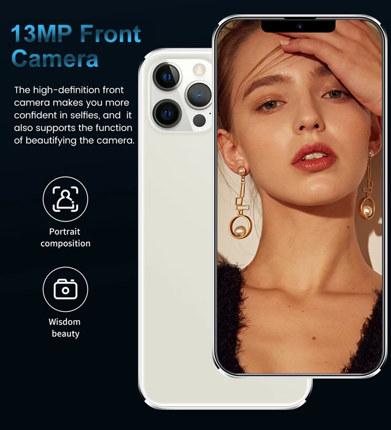 

Global I12 Pro Max 6.7 Inch Smartphones 5G 10-Core MTK-6889 12GB+512GB Android Mobile Phone Face ID Unlcok Dual SIM Cellphones