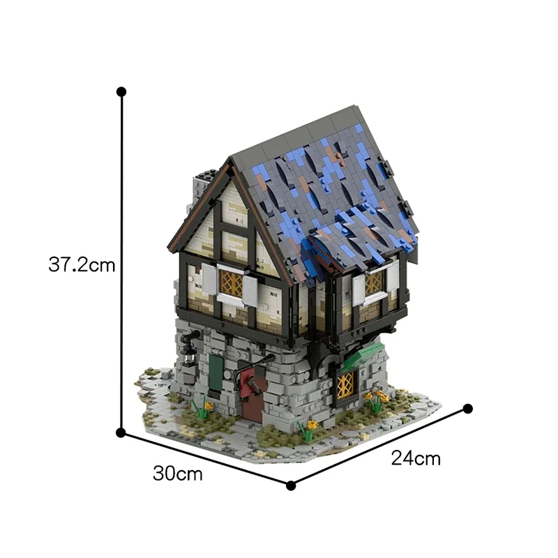 

Medieval Smithy MOC Building Blocks Bricks Street View Diy Architecture Toys Model Creative Building Gifts For Children Kids
