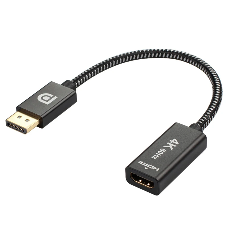 

Переходник DP С вилки на HDMI 2,0 с позолоченным разъемом, 4K, 60 Гц