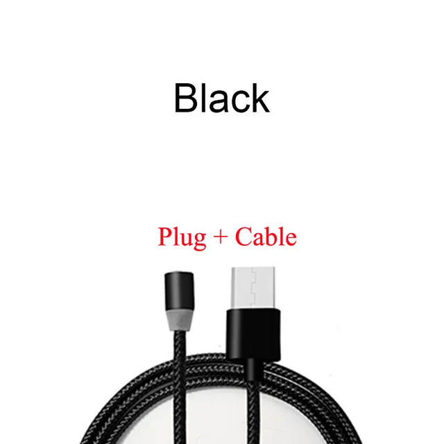 1 м Магнитный кабель 2A Быстрая зарядка для iPhone Micro USB кабель type C светодиодный индикатор зарядное устройство магнит мобильный телефон USB кабель Шнур - Цвет: black