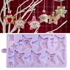 С изображением рождественских звезд форма для выпечки тортов с помадной начинкой декоративная форма пресс-форма сахарный шоколадный выпечки печенья инструмент Кухонные принадлежности для украшения тортов Gumpaste формы