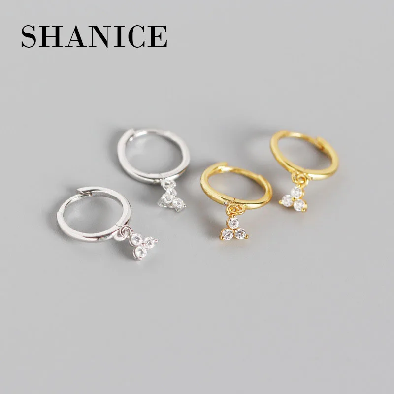 SHANICE 925 пробы серебро изысканный миниатюрный циркон кулон серьги гвоздики для женщин