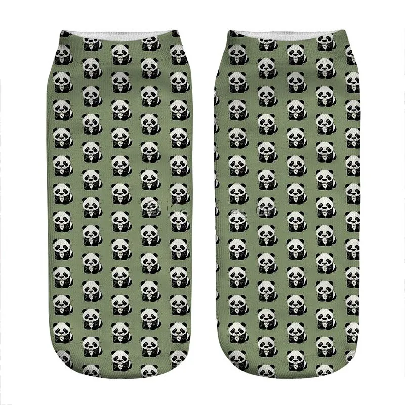 

2021 Women's socks kawaii Light green Panda Printed Socks Woman harajuku Happy Funny Novelty cute girl gift Socks for women
