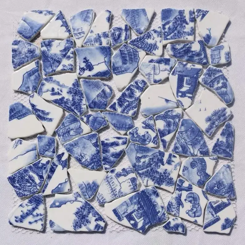 

Chinese Blue White Porcelain Mosaic Kitchen Backsplash Tile PCMTYH001 Ceramic Mosaics Bathroom Wall Floor Tiles