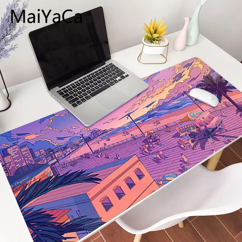 

Anime Moon landscape Mouse Pad Large Rubber Gaming Speed Kawaii XL MousePad Keyboard Locking Edge Otaku Computer Desk Pad