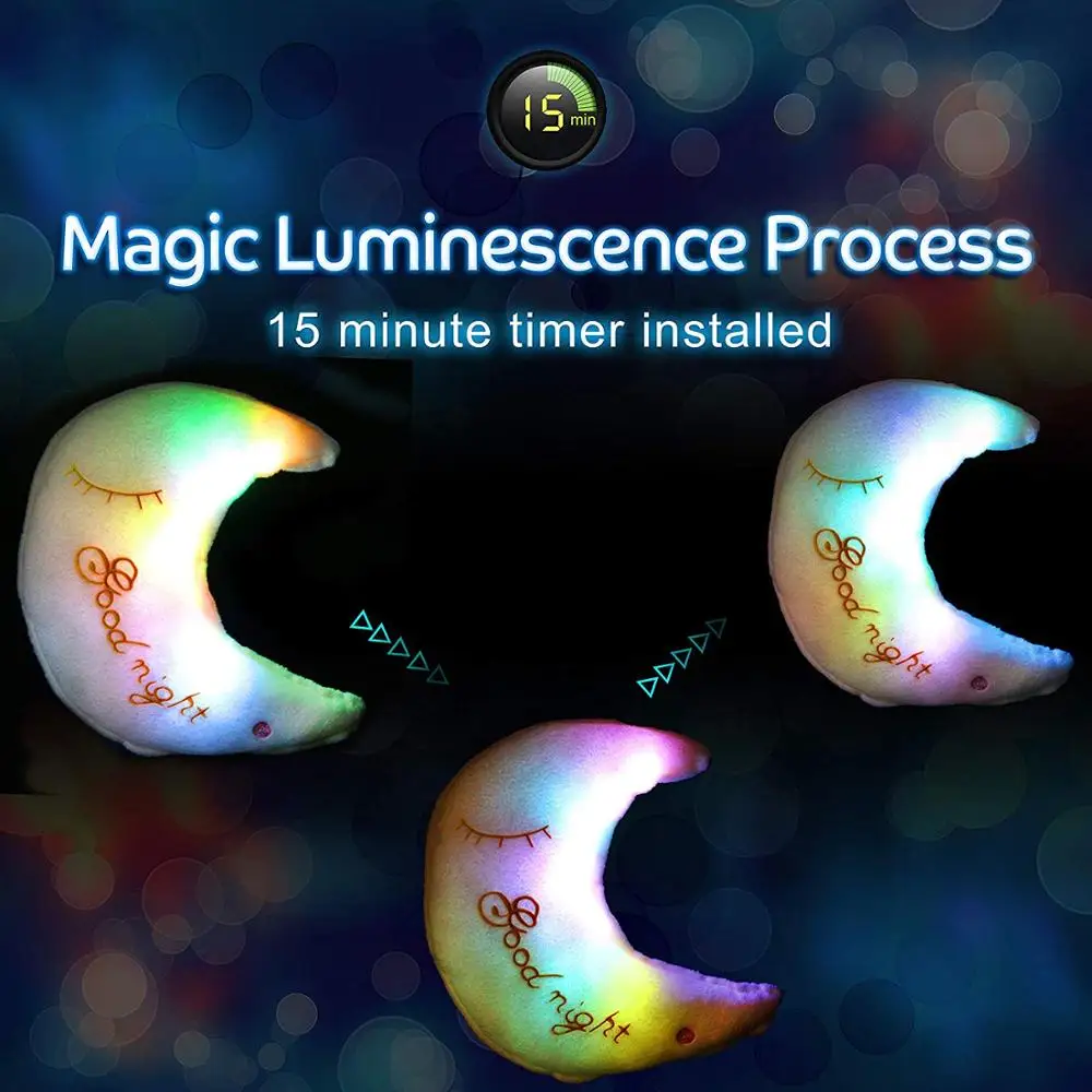 Светодиодный Луна мягкая подушка для животных светящаяся плюшевая игрушка с