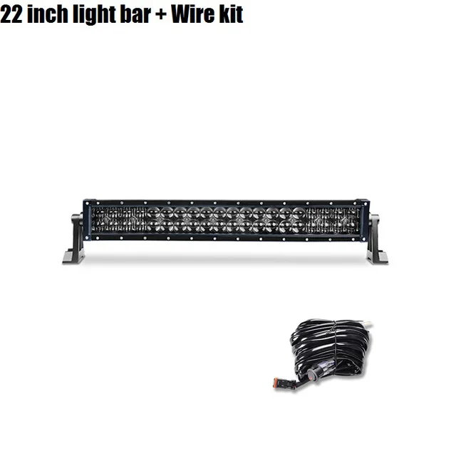 22inch bar with Wire DERI 5D 22 32 42 дюйма 200 Вт 300 Вт 400 Вт двойной прямой ряд черный жемчуг Лен светодиодный светильник бар комбинированный луч с Cree Led чип для SUV ATV - Цвет: 22inch bar with Wire
