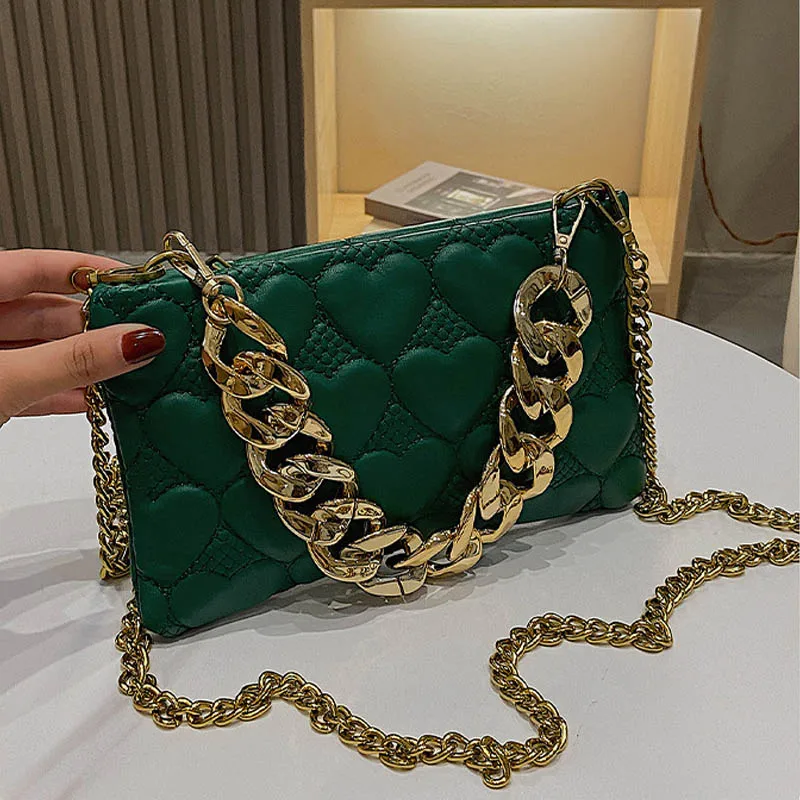 

Thick Chain Design Crossbody Bags Women Small PU Leather Shoulder Bag Fashion Designer Handbags and Purses Travel Messenger Bags