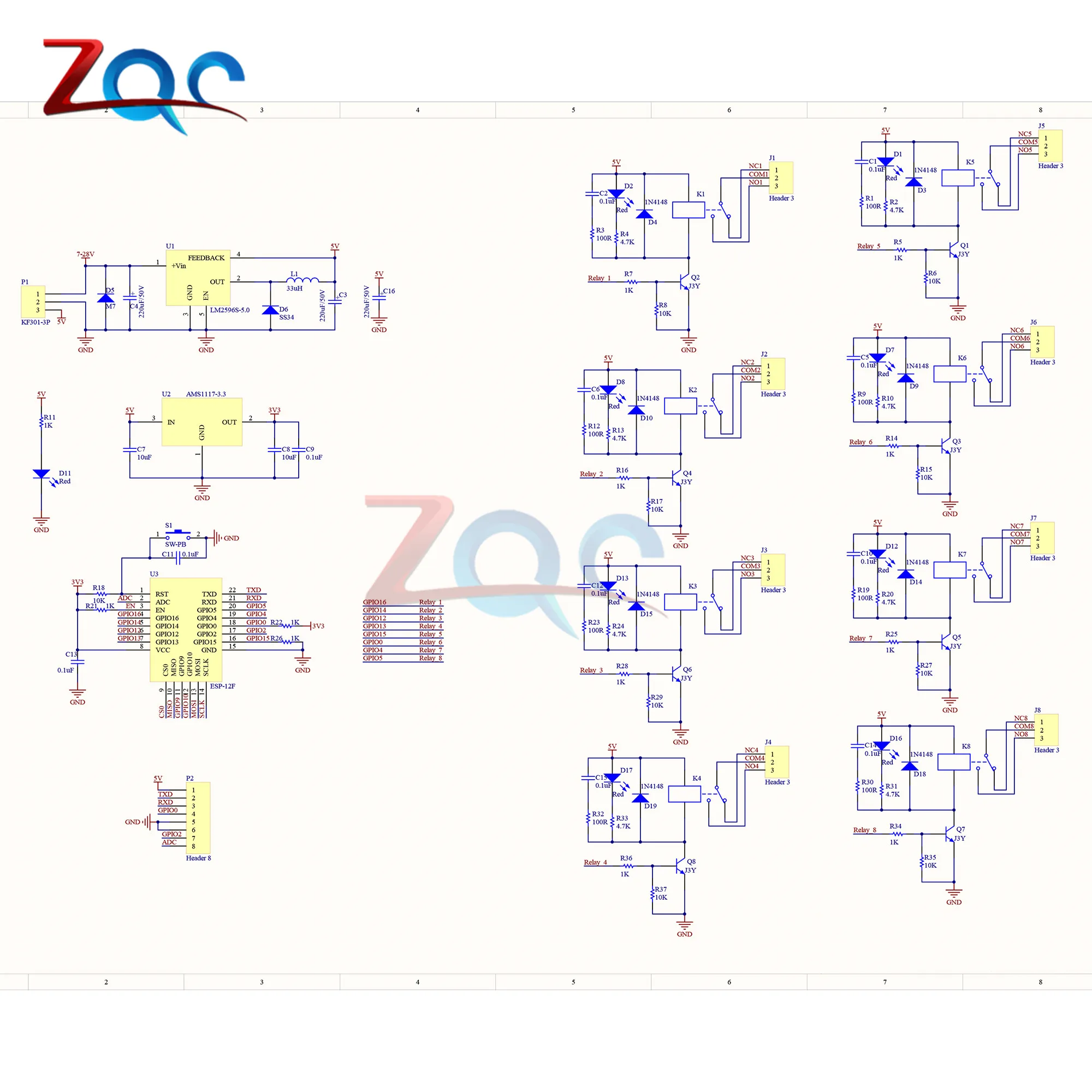 WiFiE Relay SP8266 EPS-12F Беспроводной Wi-Fi программируемый модуль 8-канальный релейный