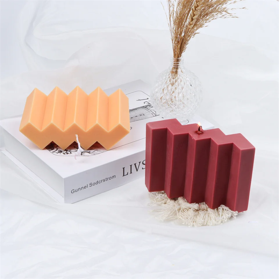 

Волнистая форма, антипригарная изогнутая силиконовая форма для свечей, «сделай сам», волнистое кубическое мыло, необычное 3D стерео кубик, д...