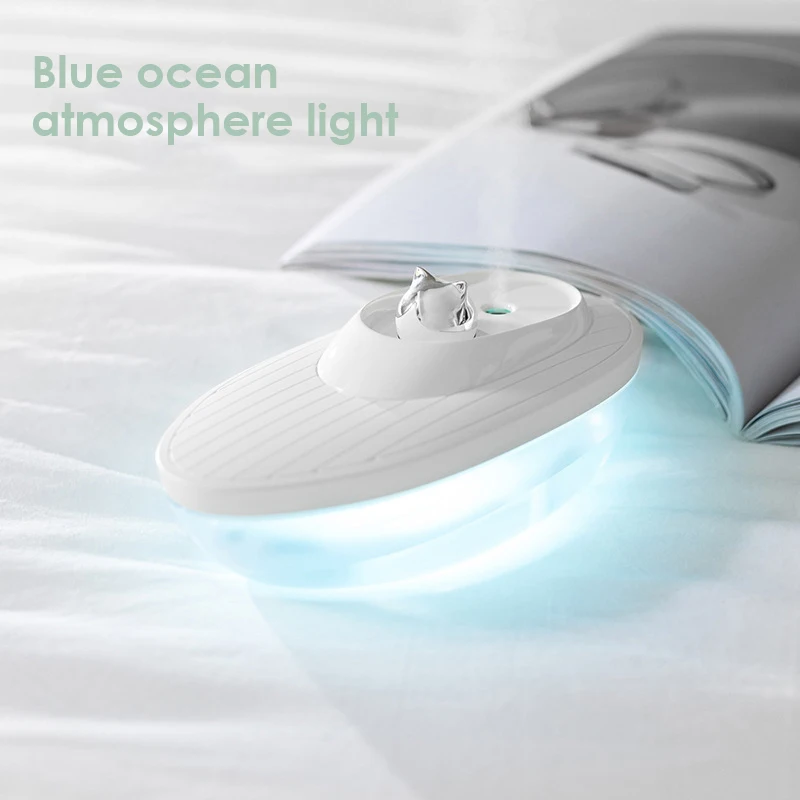 

Cat Captain 350ML Capacity Ultrasonic Air Humidifier DC5V USB Desktop Night Light Water DIffuser Mist Maker