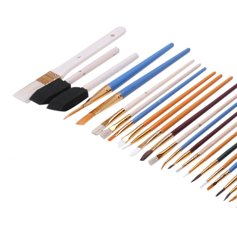 

Paint Brush Set Starter Kit 25-Piece Assorted Sizes Paint Brush All Of Your Painting Needs Durable Art Brush