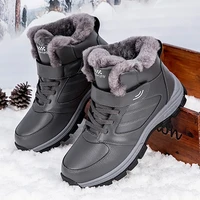 2021 winter old men couple casual boots stylish leather high top sneaker for women outdoor quality warm plush lined female shoes