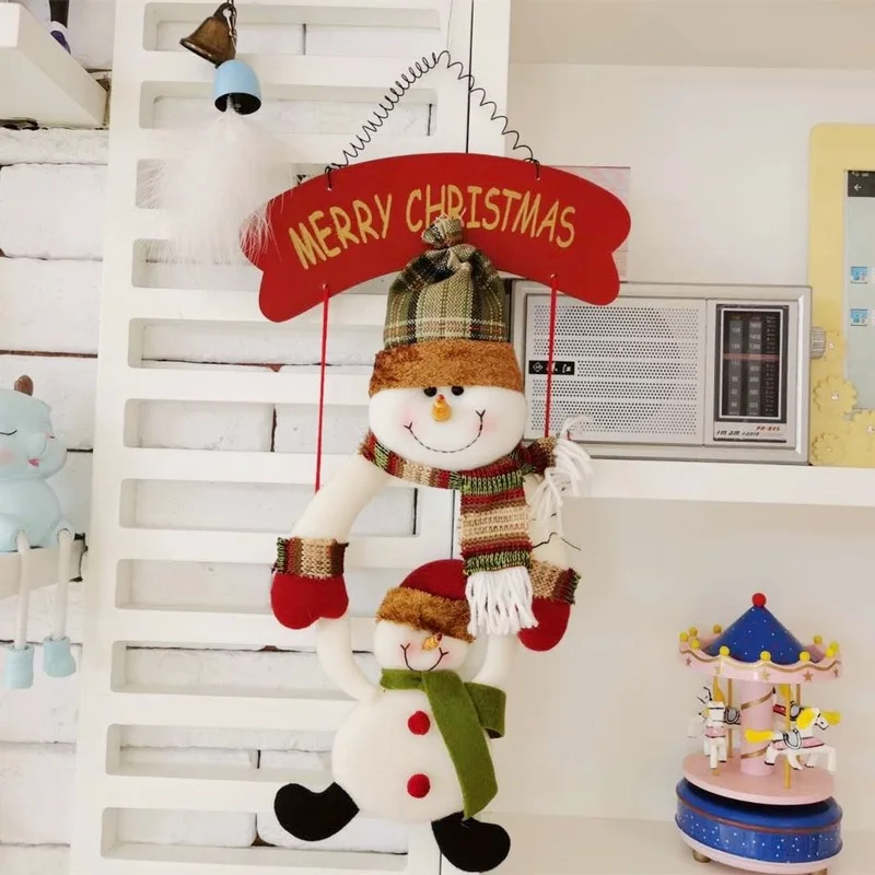 

Рождественские и Новогодние товары, украшение для двери в виде Санты, снеговика, подвеска, украшение для окна, Декор