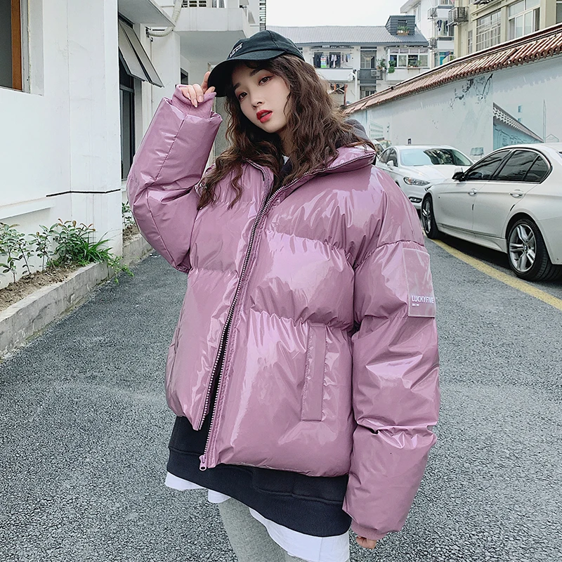 Lilac Зимняя Мужская короткая хлопковая стеганая одежда, мужская верхняя одежда, одежда для влюбленных, водонепроницаемые парки, повседневные теплые зимние куртки - Цвет: Lilac