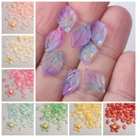 10x14mm flower petal shape crystal lampwork glass loose top drilled pendants beads lot for jewelry making findings diy