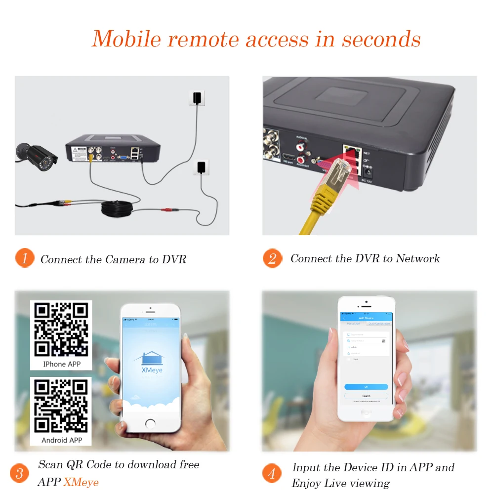 Камера видеонаблюдения 4 канала 1080P AHD аналоговая уличная с функцией ночного