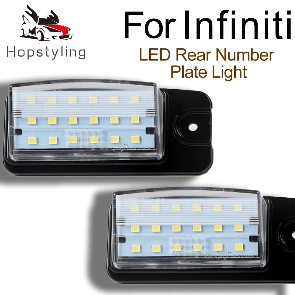 

2Pcs Car LED License Number Plate Light Lamps For Infiniti FX35 FX37 FX50 QX50 QX70 EX25 EX35 EX37 Q45
