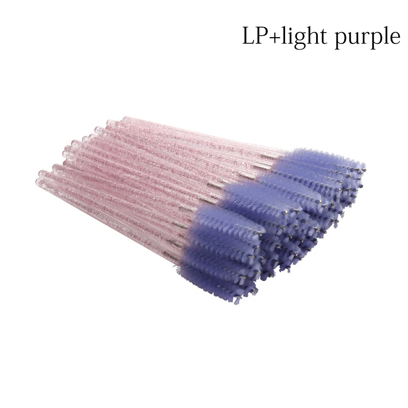 HOT 50 Pcs/Pack Disposable Crystal Eyelash Makeup Brush Diamond Handle Mascara Wands Extension Tool | Красота и здоровье