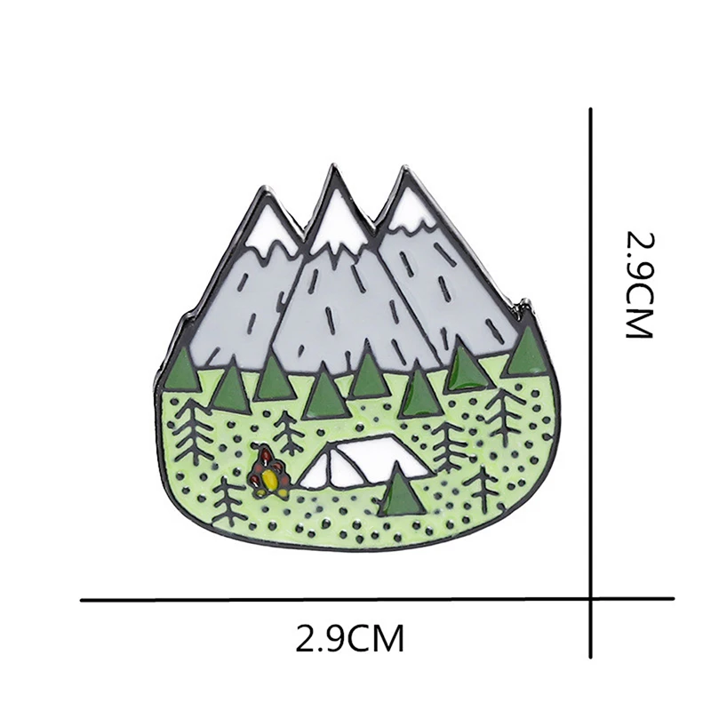 Горный лес брошь-булавка для палатки изучения природы эмалированная булавка