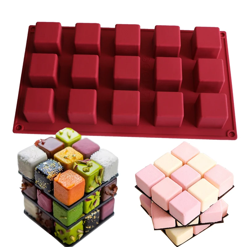 1 шт. магический куб квадрат силиконовая форма для торта кубика Рубика мусса