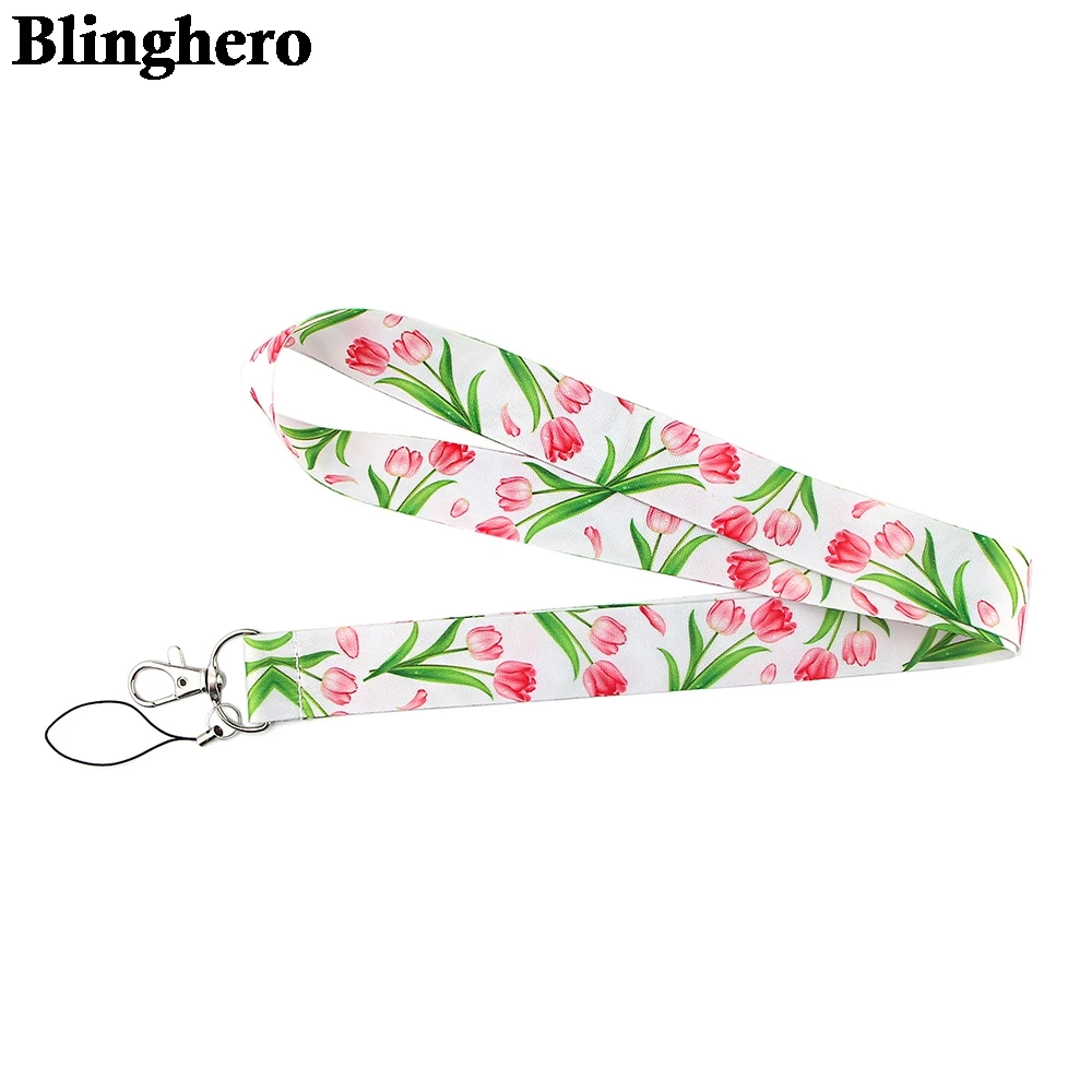 

CB523 Flower Fashion Women Neck Strap Lanyard ID Badge Holder Keychain ID Card Passport Gym Mobile Badge Holder Key Holder