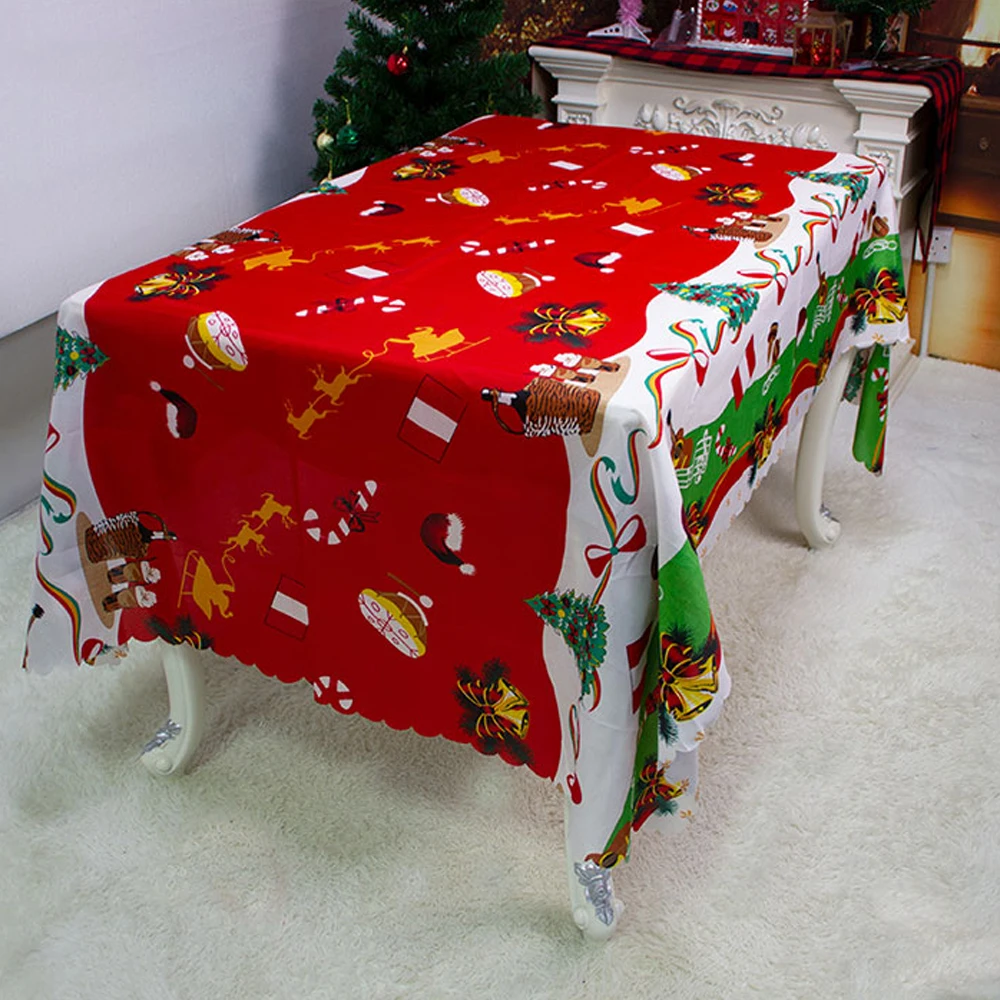 Christmas Table Cloth Printed Tablecloth Cover Protector for Dinner Party New Year Decoration 150x220cm |