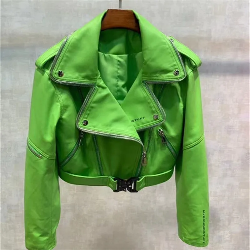 Women's Genuine Leather Jacket Short Sheepskin Coat Women 2022 Korean clothes Motorcycle Jacket Chaqueta Mujer