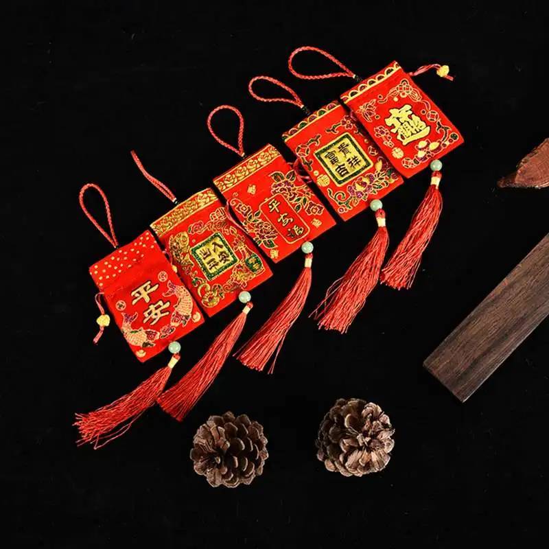 

Red Envelope Gift Bag New Year Hanging Bag Spring Festival Supplies Chinese Knot Ornaments Tassel Gift Bag Red Envelope