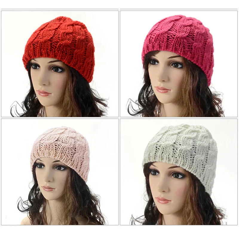 

Women Knitted Hat Warm Stretchy Beanies Cap for Winter Outdoor XRQ88