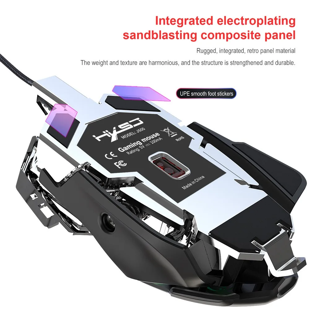 Проводная игровая мышь механическая USB 6400DPI Регулируемая для ПК ноутбука |