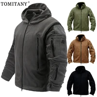 men jackets winter outdoor thicken military multi pocket soft shell polar fleece men windproof warm combat hooded tactical coats