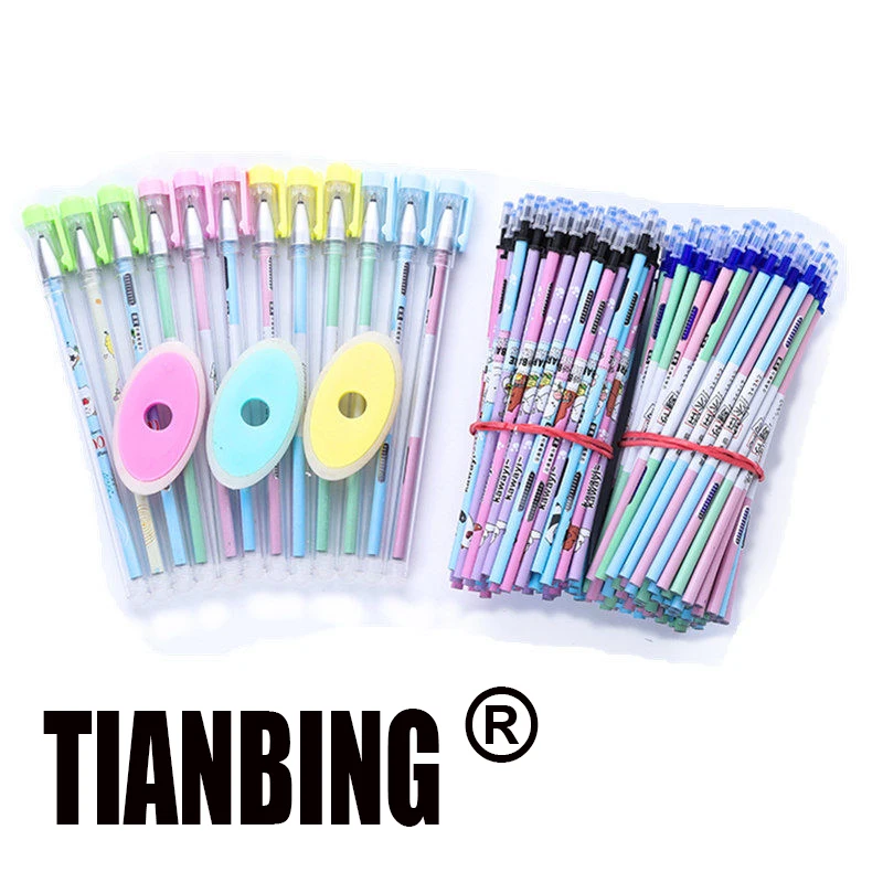 Ручка с щеточкой Mo Easy нейтральный карандаш черно синий студенческий со стразами