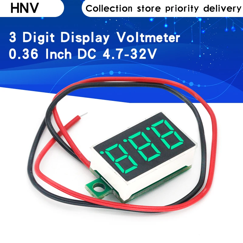 

0.36 inch DC 4.7-32V 2 Wires Mini Digit Display Voltmeter Mini LED Digital Panel Volt Voltage Meter Instrument Car 12V 24V