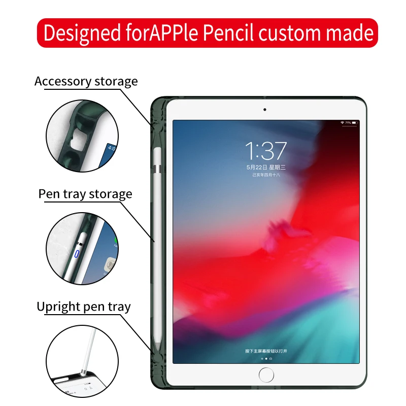 Чехол для iPad 2019 10 2 дюйма чехол A2198 A2197 A2232 поколения тонкий ТПУ силиконовый умный