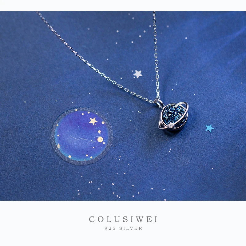 Colusiwei яркий чокер со звездой ожерелье для женщин Мода планета дизайн 925 Серебро