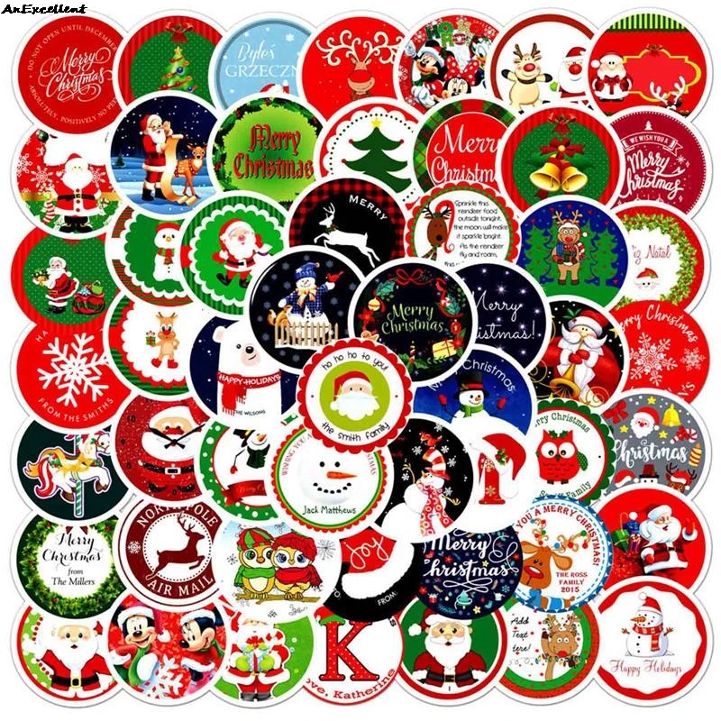 50/60pcs Kids Reward Sticker Waterproof Vinyl Koala Santa Claus Stickers Decals For Bottles Laptop Party Giveaways Decoration | Канцтовары