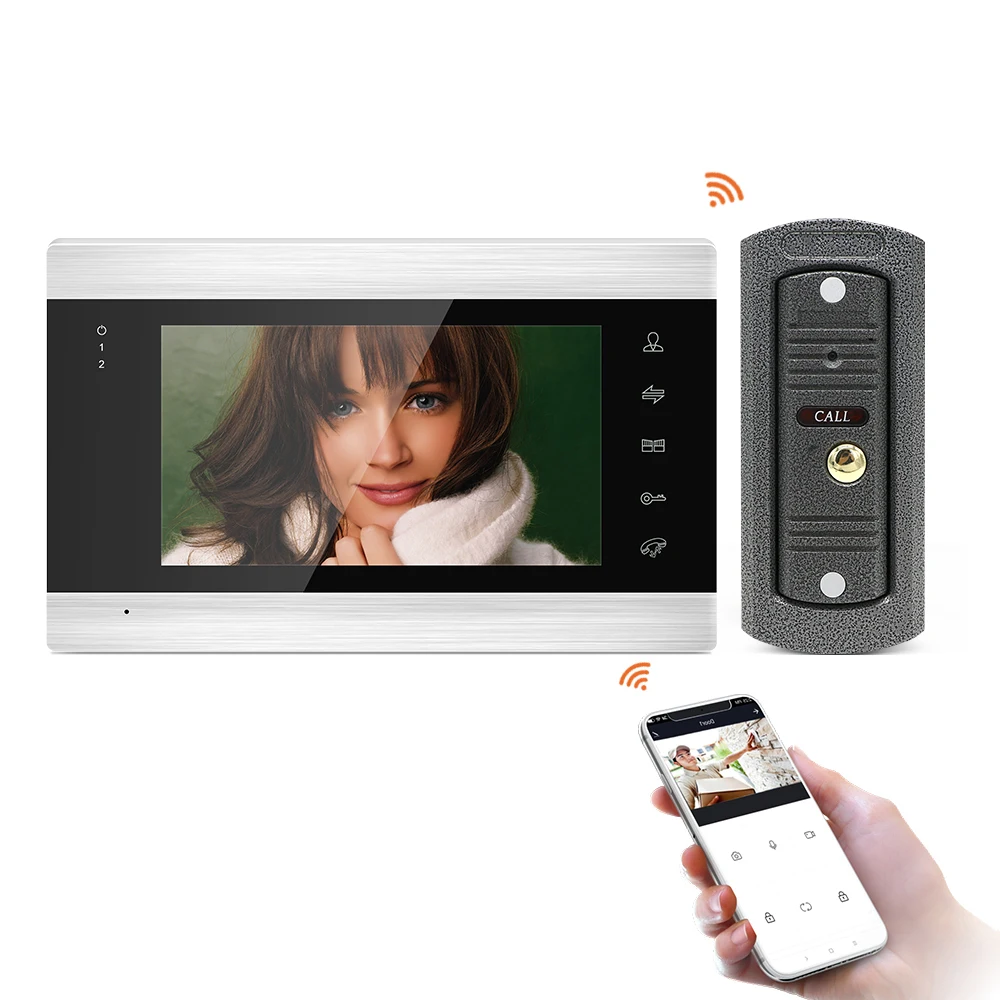 Видеодомофон Jeatone с монитором 7 " Wi Fi системой видеодомофона Tuya 720P многоязычным