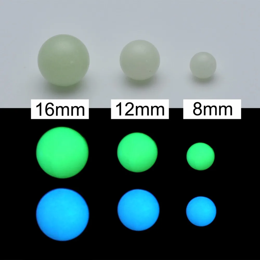 40 шт 8 мм зеленый синий светящееся Серебристое свечение в темноте шары для