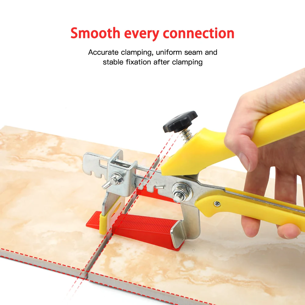 Wall Tile Leveling System Leveler Plastic 300Pcs Clips /100 Pcs Wedges /1Pcs Pliers Tile Spacer Paving Tools Household