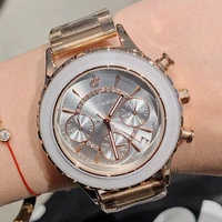 hot sale women brand watches stainless steel strap dress watch refracting mirror 6 needle student personality calendar clocks