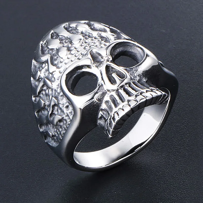 Прохладный Зло кольцо с черепом для Для мужчин и женщин 316L Нержавеющая сталь