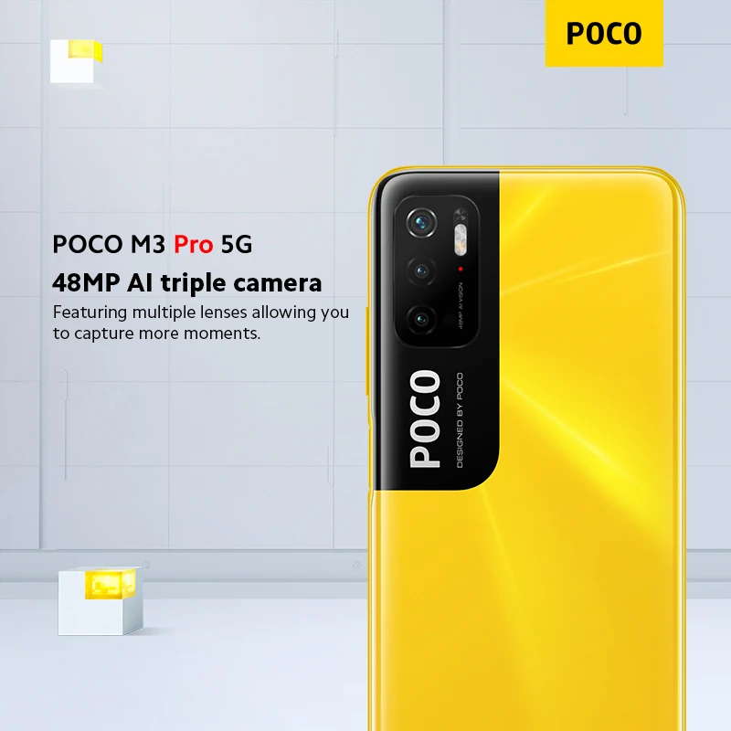 Глобальная версия POCO M3 Pro 5G NFC 6 ГБ 128 5000 мАч 90 Гц 5 ”FHD + Dot Display 48MP Тройная камера