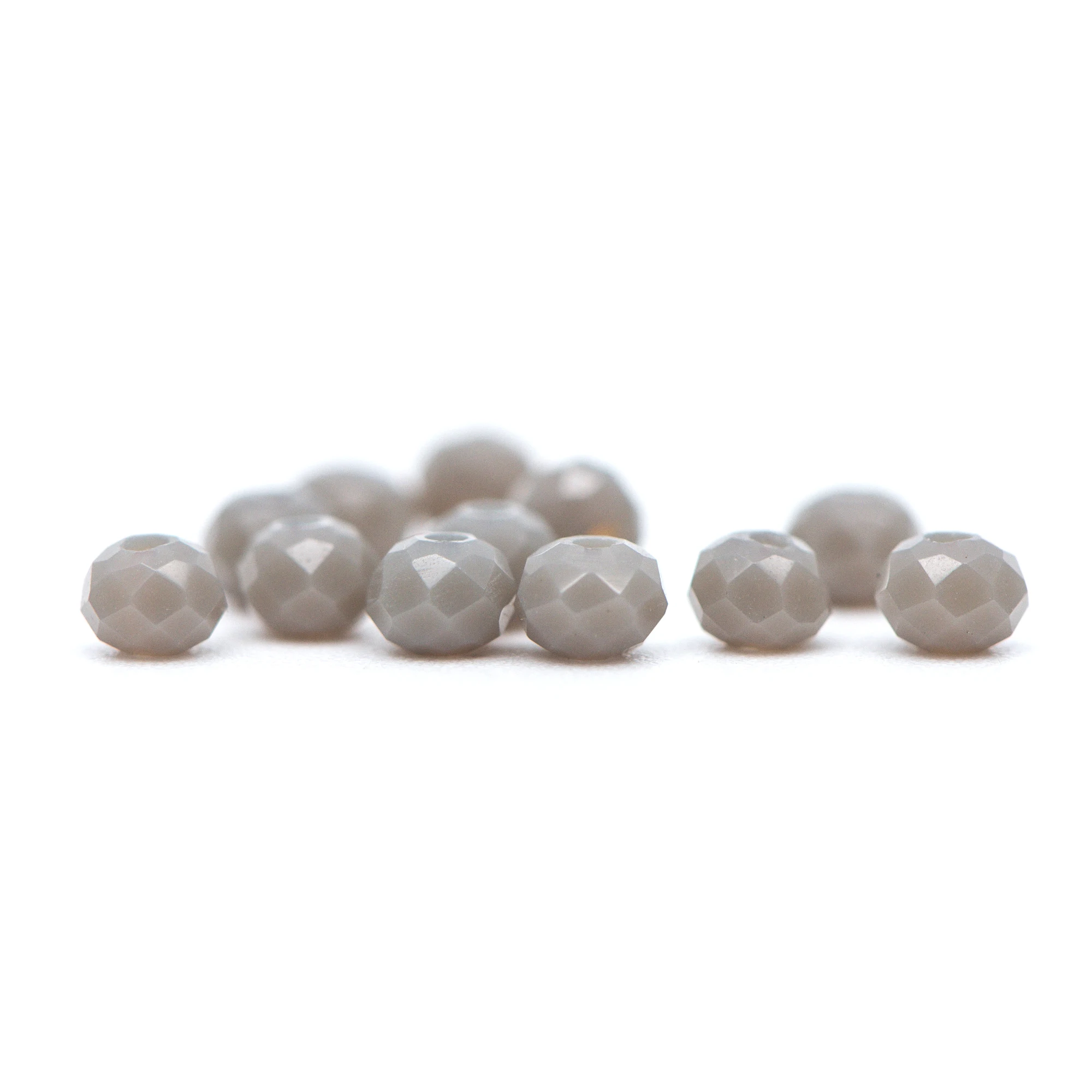 

145pcs Crystal Glass Rondelle Faceted Tiny Beads 2x3mm, Opaque Grey (#BZ03-44)